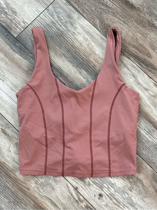 Vitality Tops - Seam-Panel Crop Tank Top in Dusty Rose